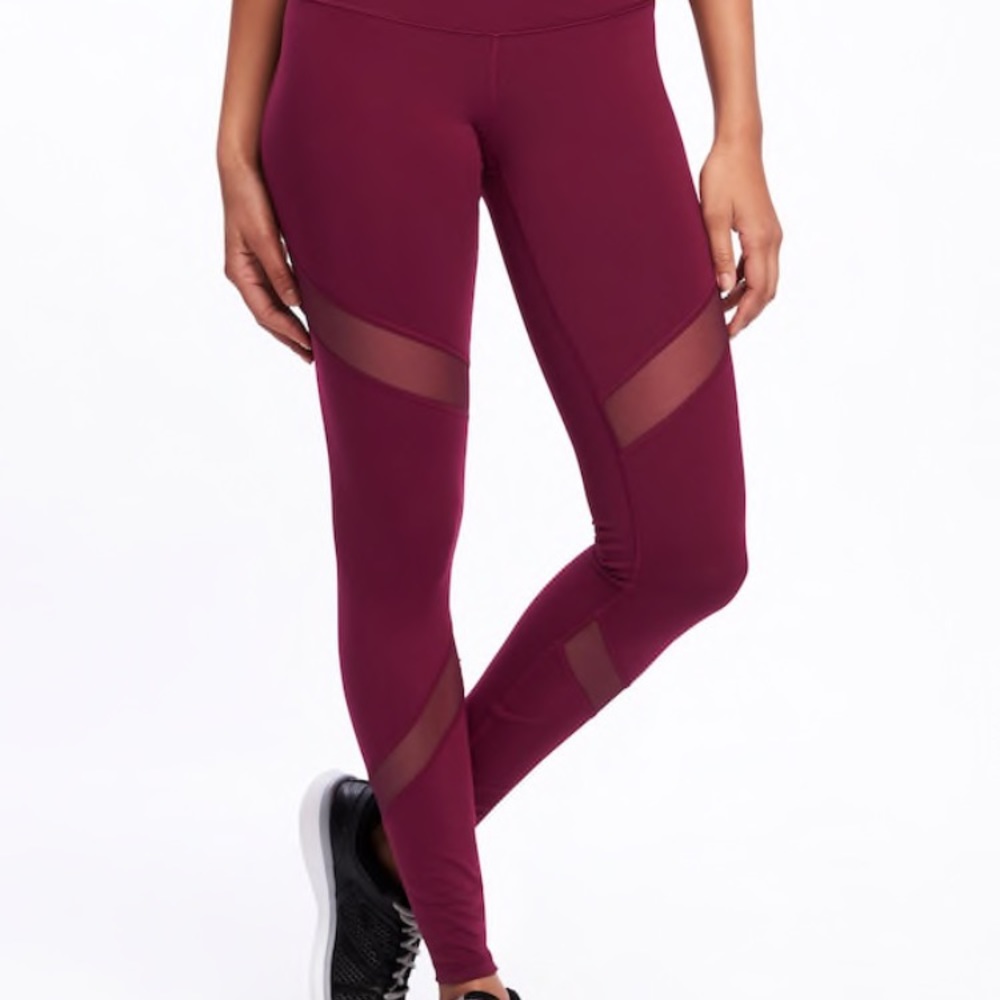 Old Navy mid-rise mesh-panel compression leggings